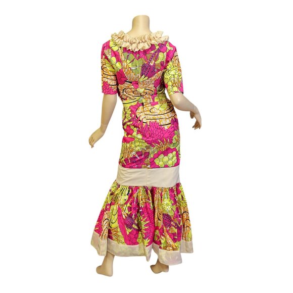 Vintage 1960s African Waxhaus Hummingbird Print Two-Piece Set Super Wax Cotton - Picture 10 of 17